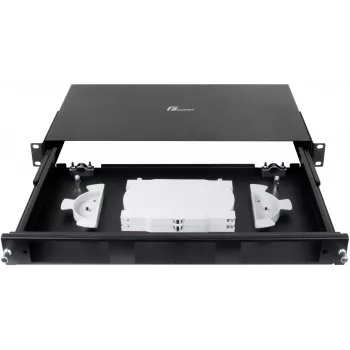 GETFORT GF-FO-MOD patch panel οπτικών ινών για rack 1U 19 ιντσών, 3 υποδοχές μονάδων, μαύρο