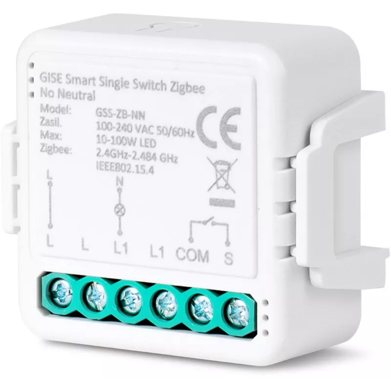 GISE έξυπνη μονή μονάδα ρελέ (χωρίς ουδέτερο) Zigbee Tuya GSS-ZB-NN