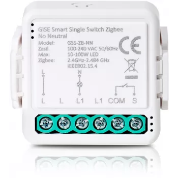 GISE έξυπνη μονή μονάδα ρελέ (χωρίς ουδέτερο) Zigbee Tuya GSS-ZB-NN
