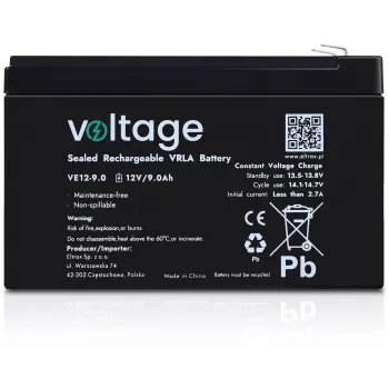 VOLTAGE μπαταρία AGM 12V 9Ah VE12-9.0 (διάρκεια ζωής 6-9 έτη)
