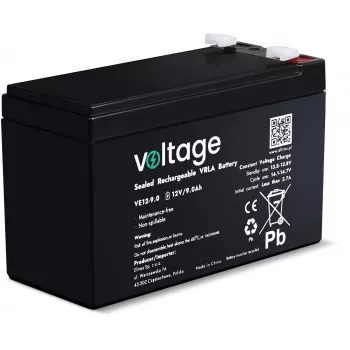 VOLTAGE μπαταρία AGM 12V 9Ah VE12-9.0 (διάρκεια ζωής 6-9 έτη)