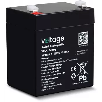 Voltage μπαταρία AGM 12V 5Ah VE12-5.0 (διάρκεια ζωής 6-9 έτη)