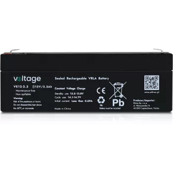 VOLTAGE μπαταρία AGM 12V 2,3Ah VE12-2.3 (διάρκεια ζωής 6-9 έτη)