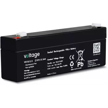 VOLTAGE μπαταρία AGM 12V 2,3Ah VE12-2.3 (διάρκεια ζωής 6-9 έτη)