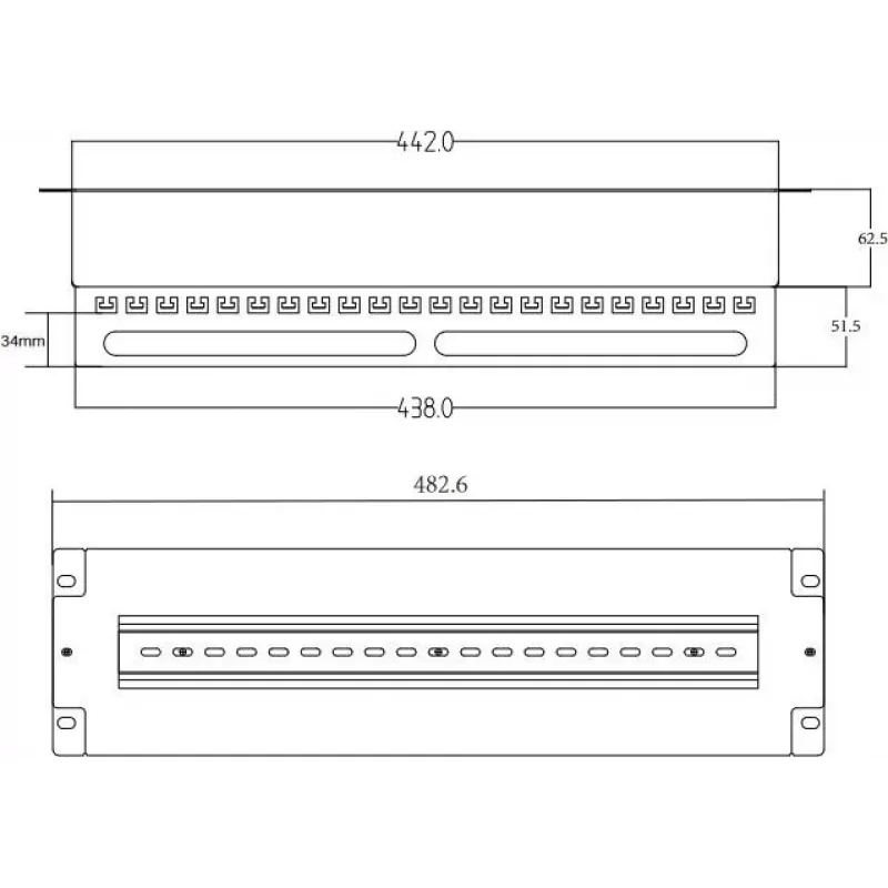 Getfort πίνακας διανομής ρεύματος 3U 22x Schuko 230V 16A καλώδιο 2m μαύρο