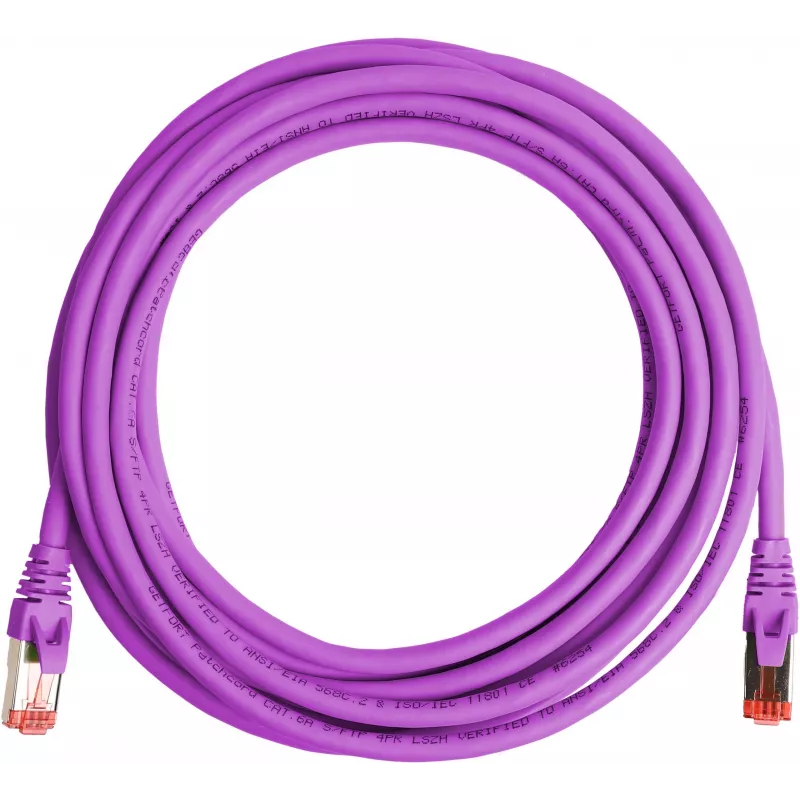GETFORT Καλώδιο Ethernet Patch Cat.6A S/FTP LSOH 10m Μωβ