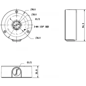 MITON MT-P134 Ερμητικό Κουτί Σύνδεσης IP55 100x100x50mm Ανοιχτό Γκρι