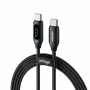 Καλώδιο USB-C σε USB-C Voltage PowerDisplay 100W PD 1m Μαύρο