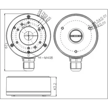 MITON MT-P1280-B Ηλεκτρολογικό Κουτί, Γκρι, ABS, IP65, 120x80x70mm