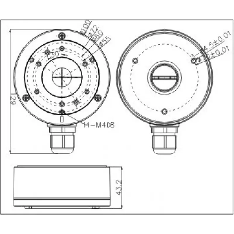 MITON MT-P1280-B Ηλεκτρολογικό Κουτί, Γκρι, ABS, IP65, 120x80x70mm