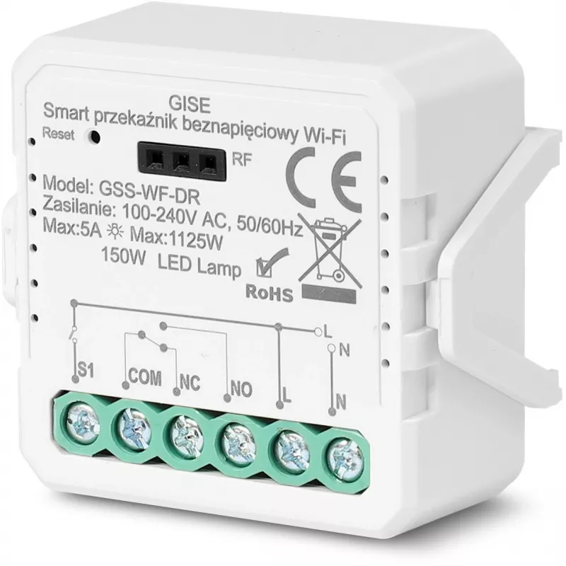 GISE Smart Module Μονό Ρελέ Χωρίς Δυναμικό WiFi Tuya GSS-WF-DR