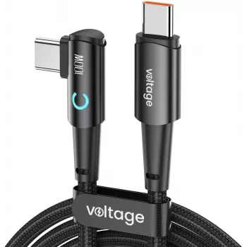 Voltage PowerAngle Καλώδιο USB-C σε USB-C 100W PD 100cm Μαύρο