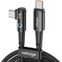 Voltage PowerAngle Καλώδιο USB-C σε USB-C 100W PD 100cm Μαύρο