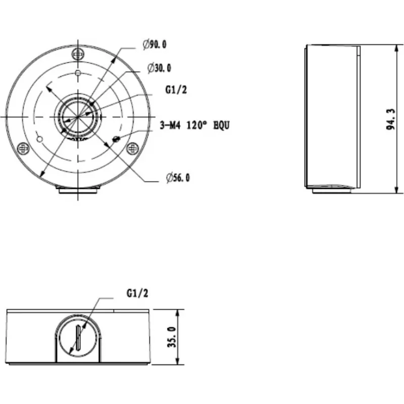 MITON MT-P134-B Κουτί Εξωτερικό IP65 Γκρι ABS
