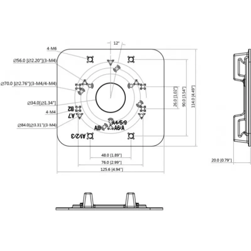 MITON MT-P152 Πλάκα Προσαρμογέα VESA - Μαύρο, Ατσάλι, Αντοχή 40 kg