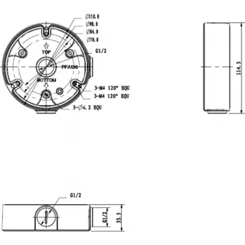 MITON MT-P136 Κουτί Διακλάδωσης Εξωτερικό IP55 Γκρι