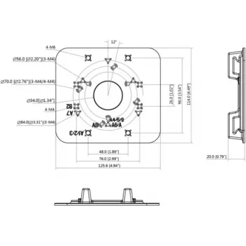 MITON Πλάκα Προσαρμογέα VESA MT-P152-B - 75x75/100x100 σε 200x100/200x200, Μαύρο, 30 kg