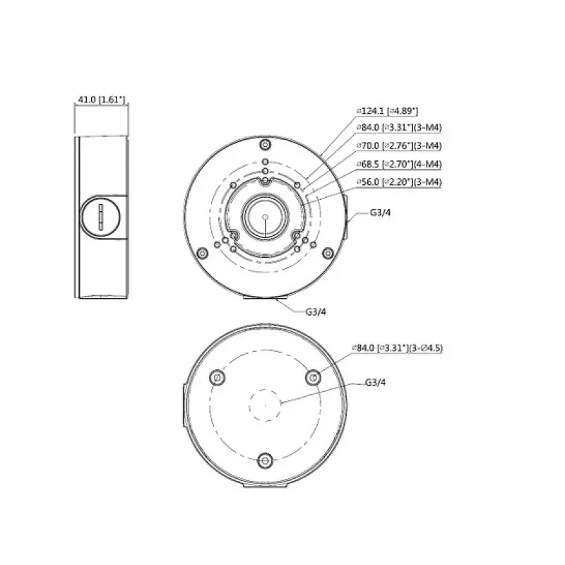 MITON MT-P130-B Κουτί Διακλάδωσης Εξωτερικό IP65 Γκρι ABS Πλαστικό