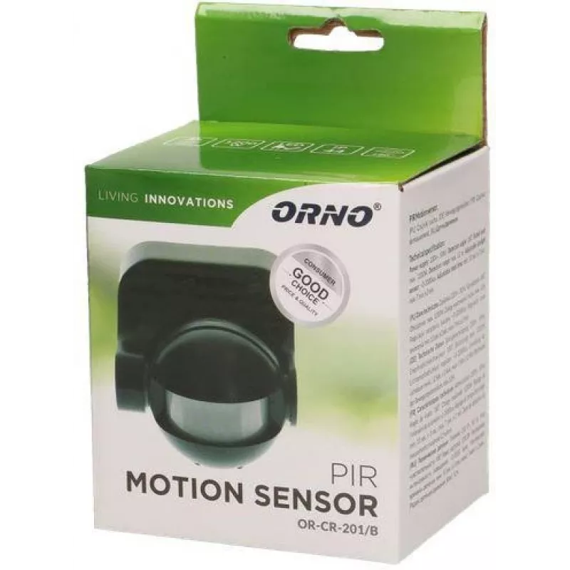 ORNO OR-CR-201/B Ανιχνευτής κίνησης PIR Μαύρο
