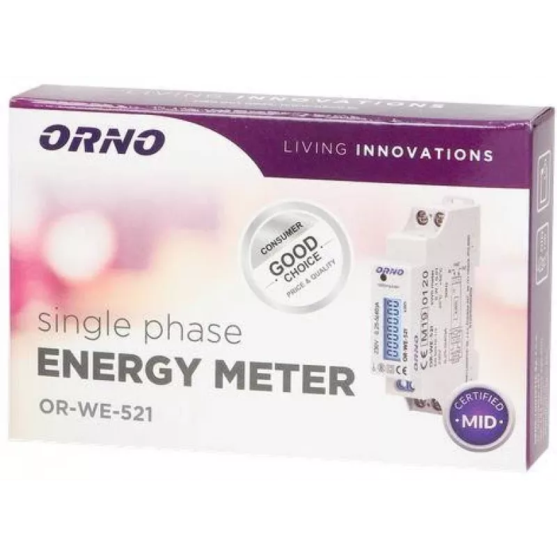 ORNO OR-WE-521 Μονοφασικός μετρητής ενέργειας