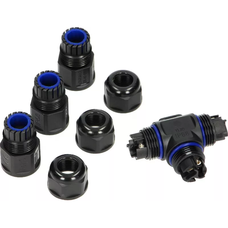 ORNO OR-AE-13602 Σύνδεσμος T IP68, 3x4mm², 450V/25A, Μαύρο