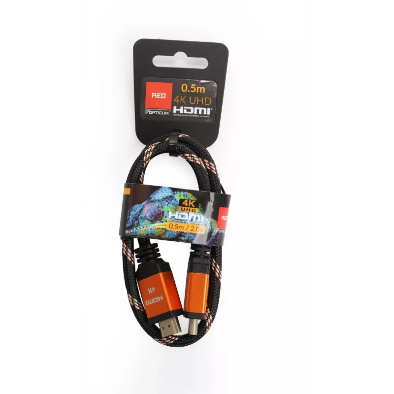 Καλώδιο HDMI-HDMI Opticum RED 4K UHD - 0,5 m (v2.0)