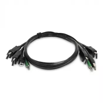 StarTech.com SK2DPMMKVM06-TAA Καλώδιο Dual-DisplayPort-KVM, USB 2.0, 3,5 mm Ήχος, 1,8 m