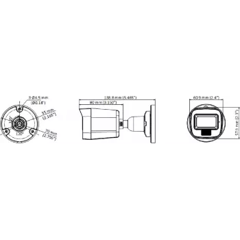 Hikvision DS-2CE16D0T-LPFS(2.8mm) 2MP IR Mini Bullet Κάμερα, 4-in-1 έξοδος βίντεο, IP67