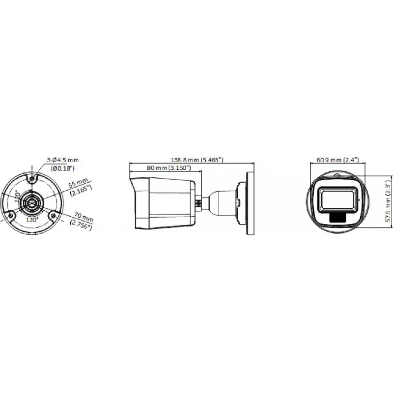 Hikvision DS-2CE16D0T-LPFS(2.8mm) 2MP IR Mini Bullet Κάμερα, 4-in-1 έξοδος βίντεο, IP67