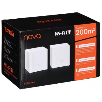 Tenda EX3 (2 τεμ.) Dual-Band Wi-Fi 6 Mesh σύστημα AX1500 Λευκό