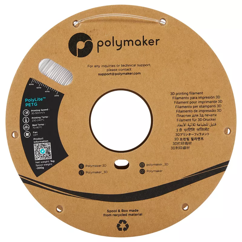 POLMASK PETG 1,75mm Διαφανές 1kg 3D Printer Filament