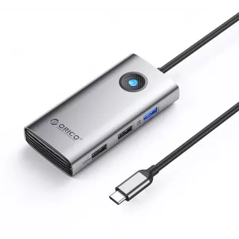 ORICO PW11-5P-GY-EP USB-C Hub 5-in-1, 1x USB-A 3.0 5Gbps, 2x USB-A 2.0, HDMI 4K@30Hz, PD 60W, γκρι