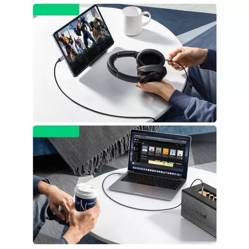 UGREEN AUX Stereo Καλώδιο ήχου 3,5mm Mini jack σε USB Type-C 1m μαύρο (CM450 20192)