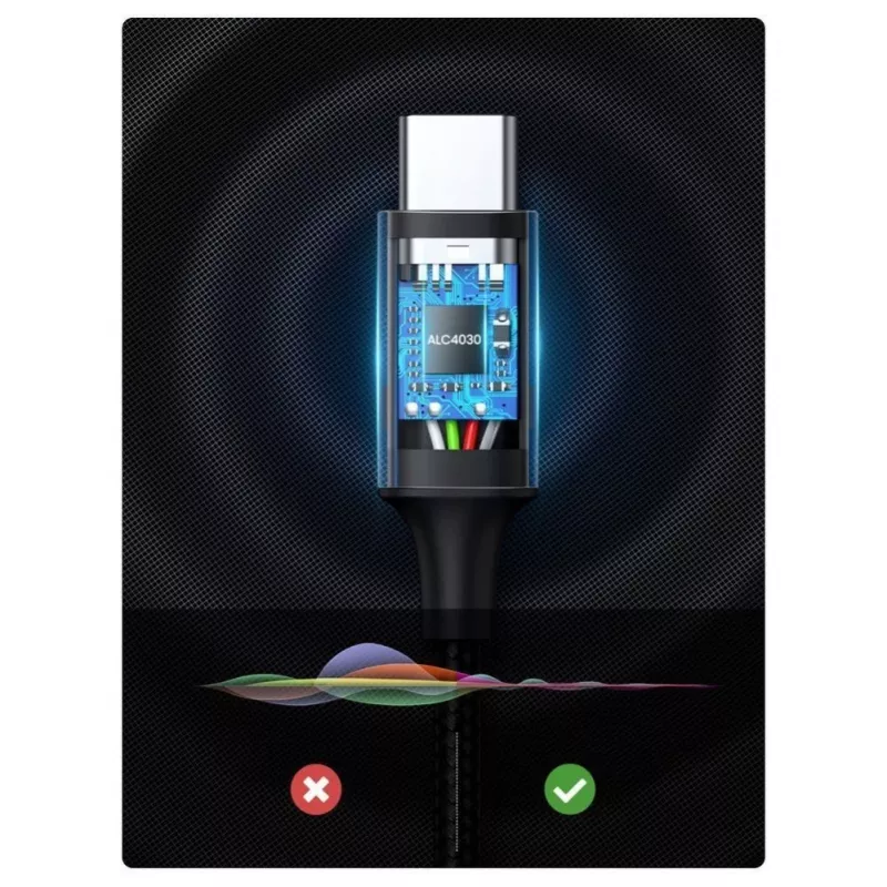 UGREEN AUX Stereo Καλώδιο ήχου 3,5mm Mini jack σε USB Type-C 1m μαύρο (CM450 20192)
