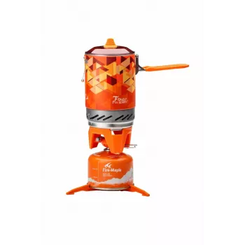Fire-Maple FMS-X2 Καμινέτο κάμπινγκ με πορτοκαλί κατσαρόλα