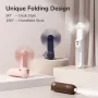 JISULIFE Handheld Fan 8 λευκός φορητός ανεμιστήρας USB με powerbank 2000mAh και φακό