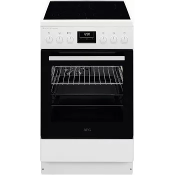 AEG CCB56491BW Ελεύθερος Ηλεκτρικός Φούρνος με Κεραμική Εστία, 73L Φούρνος με Αέρα & 39L Συμβατικός Φούρνος, Λευκό