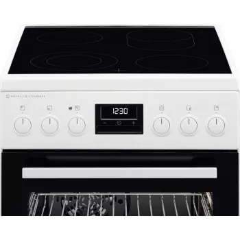 AEG CCB56491BW Ελεύθερος Ηλεκτρικός Φούρνος με Κεραμική Εστία, 73L Φούρνος με Αέρα & 39L Συμβατικός Φούρνος, Λευκό