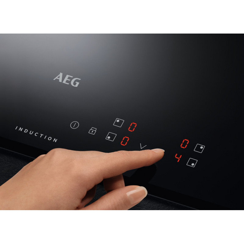 AEG IB6420ACB Επαγωγική Εστία, 4 Ζώνες, Touch-Slider, 7000 W, Μαύρο