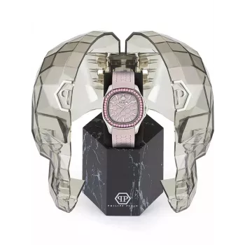 Philipp Plein Γυναικείο Ρολόι PWTAA0123 38mm Ρολόι Quartz με Μαύρο Λουράκι Σιλικόνης