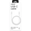 CELLY USBCUSBCCOTT - καλώδιο USB-C σε USB-C βαμβακερή πλέξη λευκό (Power Delivery)