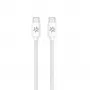 CELLY USBCUSBCCOTT - καλώδιο USB-C σε USB-C βαμβακερή πλέξη λευκό (Power Delivery)