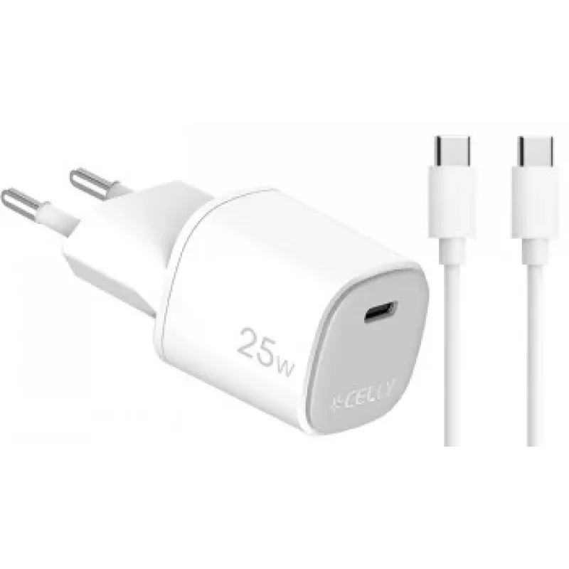CELLY UP TC 1 USB-C 25W + καλώδιο C to C