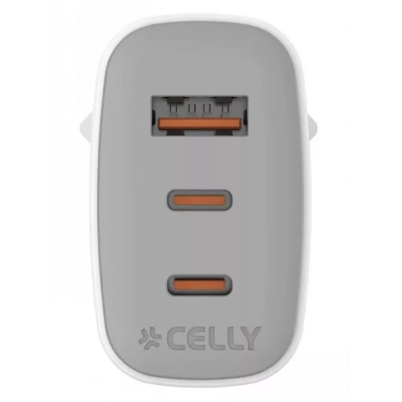 CELLY UP TC 1 USB 2 USB-C 65W WH GaN επιτοίχιος φορτιστής λευκό
