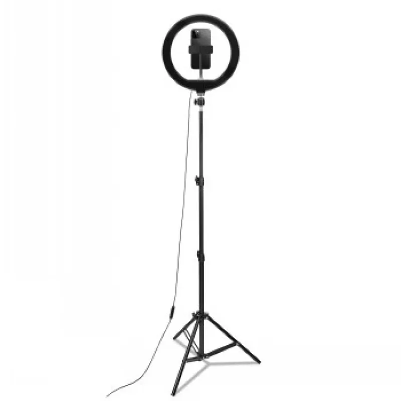 CELLY Ring Professional τρίποδο με φως - 160 cm, LED ring light 10 ιντσών, τροφοδοσία USB, μαύρο