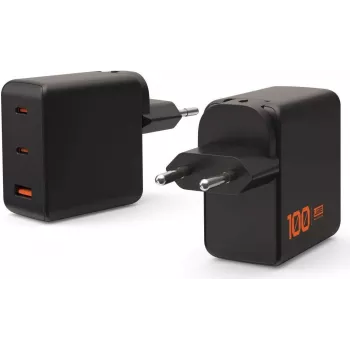 UAG SRGE Charger 100W GaN Επιτοίχιος Φορτιστής με 2x USB-C και 1x USB-A, βύσμα EU/UK/US (μαύρο)