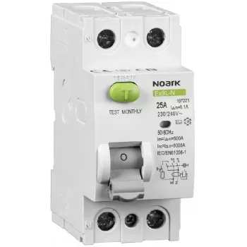 NOARK Ex9L-N 2P 25A 30mA RCCB Τύπος AC 6kA Ρελέ διαφυγής