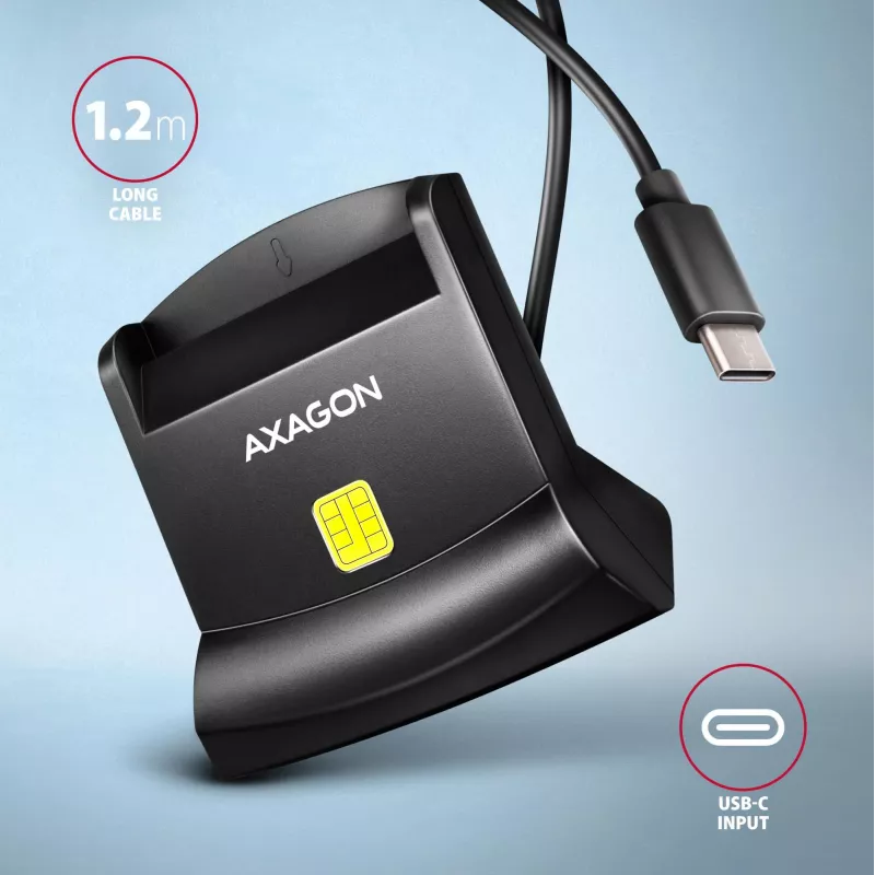 AXAGON CRE-SM4NC USB-C Επιτραπέζιος Αναγνώστης Smart Card - Μαύρο