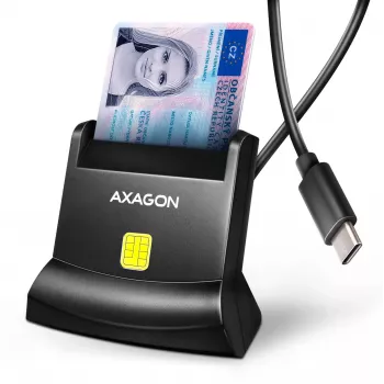 AXAGON CRE-SM4NC USB-C Επιτραπέζιος Αναγνώστης Smart Card - Μαύρο