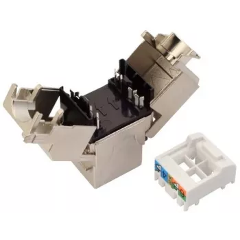 Solarix Cat.6A STP RJ45 Keystone Jack Tool-less Μαύρο SXKJ-10G-STP-BK-SA